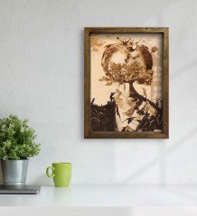BK Gift Atatürk Temalı Doğal Masif Ahşap Çerçeveli Tablo-41