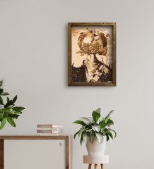 BK Gift Atatürk Temalı Doğal Masif Ahşap Çerçeveli Tablo-41