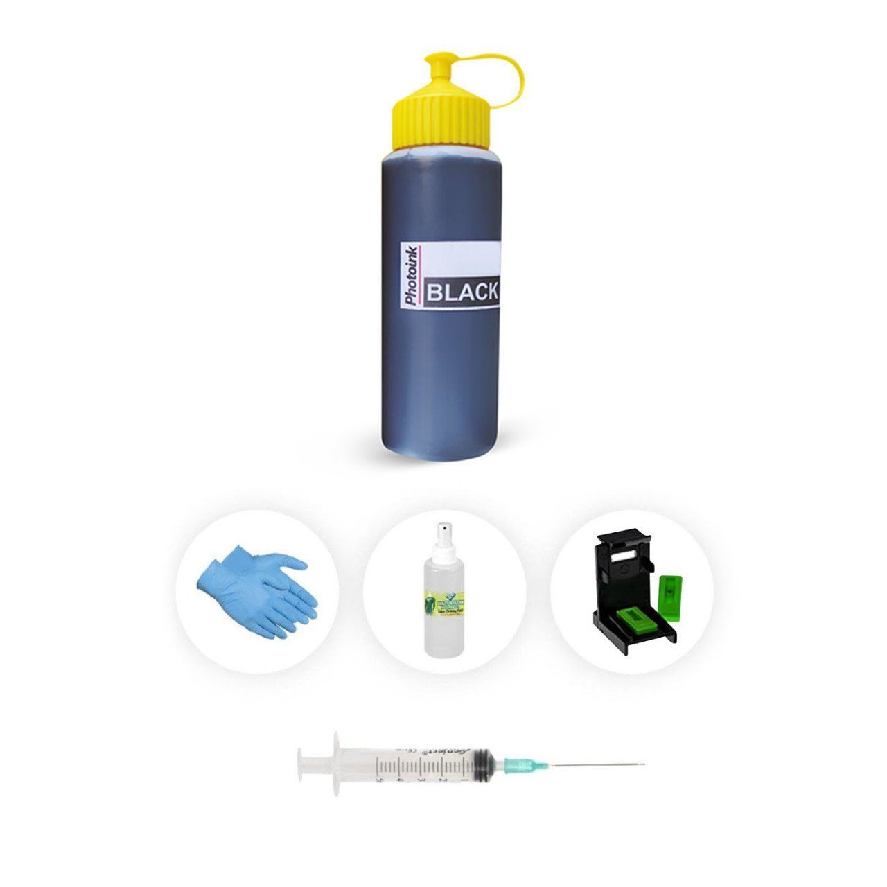 Canon MX395 için  500ML Photoink PLUS Siyah Kartuş Dolum Set