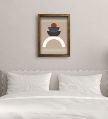 BK Gift Yatak Odası Konseptli Doğal Masif Ahşap Çerçeveli Tablo 45x65cm-55