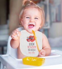 BK Kids Kişiye Özel Teyzem Bir Başka Tasarımlı 2’li Beyaz Mama Önlüğü-1