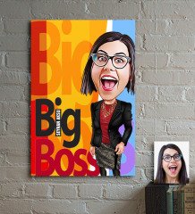 Kişiye Özel Bayan Big Boss Karikatür Ahşap Tablo - 2