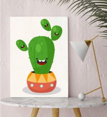 BK Gift Kaktüs Tasarımlı Kanvas Tablo 30x50cm-16