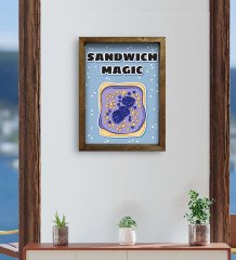 BK Gift Cafe & Bar & Restaurant Konseptli Doğal Masif Ahşap Çerçeveli Tablo 45x65cm-6