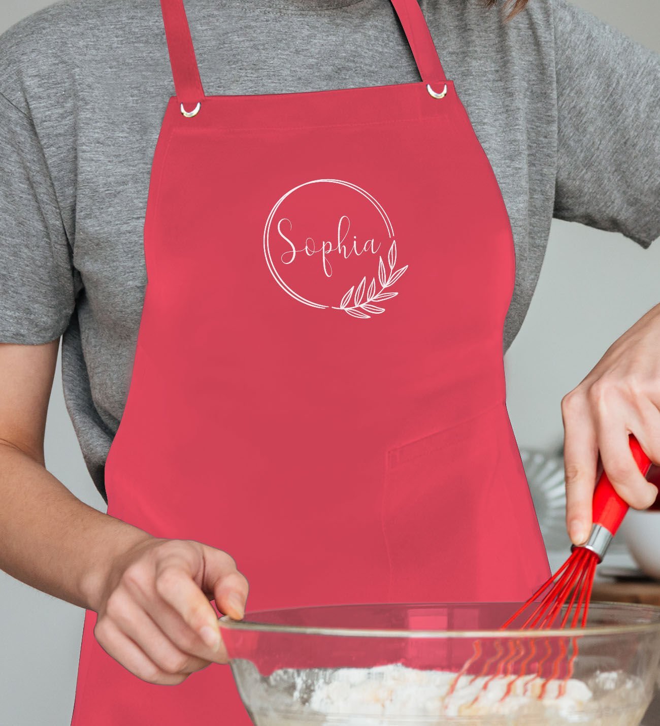 BK Gift Kişiye Özel İsimli Tasarımlı Profesyonel Kırmızı Mutfak Önlüğü, Aşçı Önlüğü, Şef Önlüğü, Arkadaşa Hediye-1