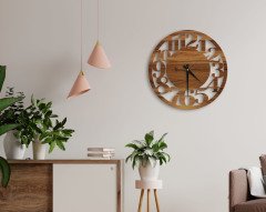 BK Home Dekoratif 45cm Ahşap Duvar Saati-25