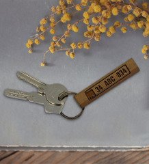 Kişiye Özel Plakalı Mitsubishi Logolu Ahşap Dikdörtgen Bar Anahtarlık Model 1