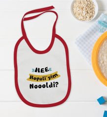 BK Kids Hopaliyim Tasarımlı Kırmızı Bebek Mama Önlüğü-1