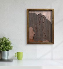 BK Home Woman Line Tasarımlı Doğal Masif Ahşap Çerçeveli Tablo-8