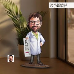 BK Gift Kişiye Özel Doktor Karikatürlü Büyük Boy Ahşap Biblo-8 Arkadaşa Hediye , Sevgiliye Hediye, Kişiye Özel Biblolar