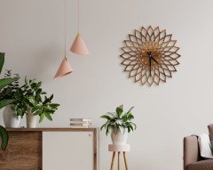 BK Home Dekoratif 45cm Ahşap Duvar Saati-27
