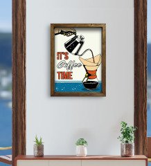 BK Gift Cafe & Bar & Restaurant Konseptli Doğal Masif Ahşap Çerçeveli Tablo 45x65cm-10