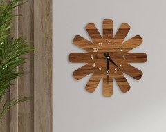 BK Home Dekoratif 45cm Ahşap Duvar Saati-29