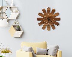 BK Home Dekoratif 45cm Ahşap Duvar Saati-29