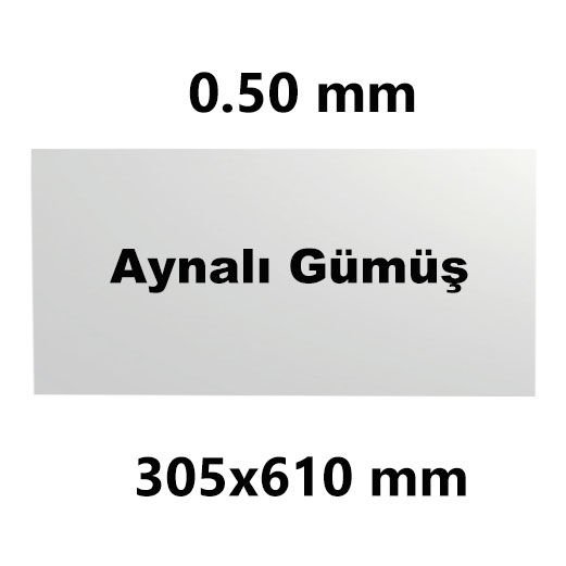 Sublimasyon Avrupa Metal Aynalı Gümüş 30.5 x 61 cm