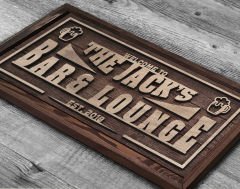 BK Gift Özel Yapım Kabartma Figür Temalı Meşe Ağacı Ahşap Bar Tablosu, Ev Dekorasyonu, Duvar Dekoru, Bar Tablo-1