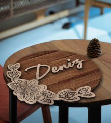 BK Gift Kişiye Özel İsimli Kabartma Figürlü Ahşap Tablo, Duvar Dekoru, Arkadaşa Hediye, Ev Dekorasyonu