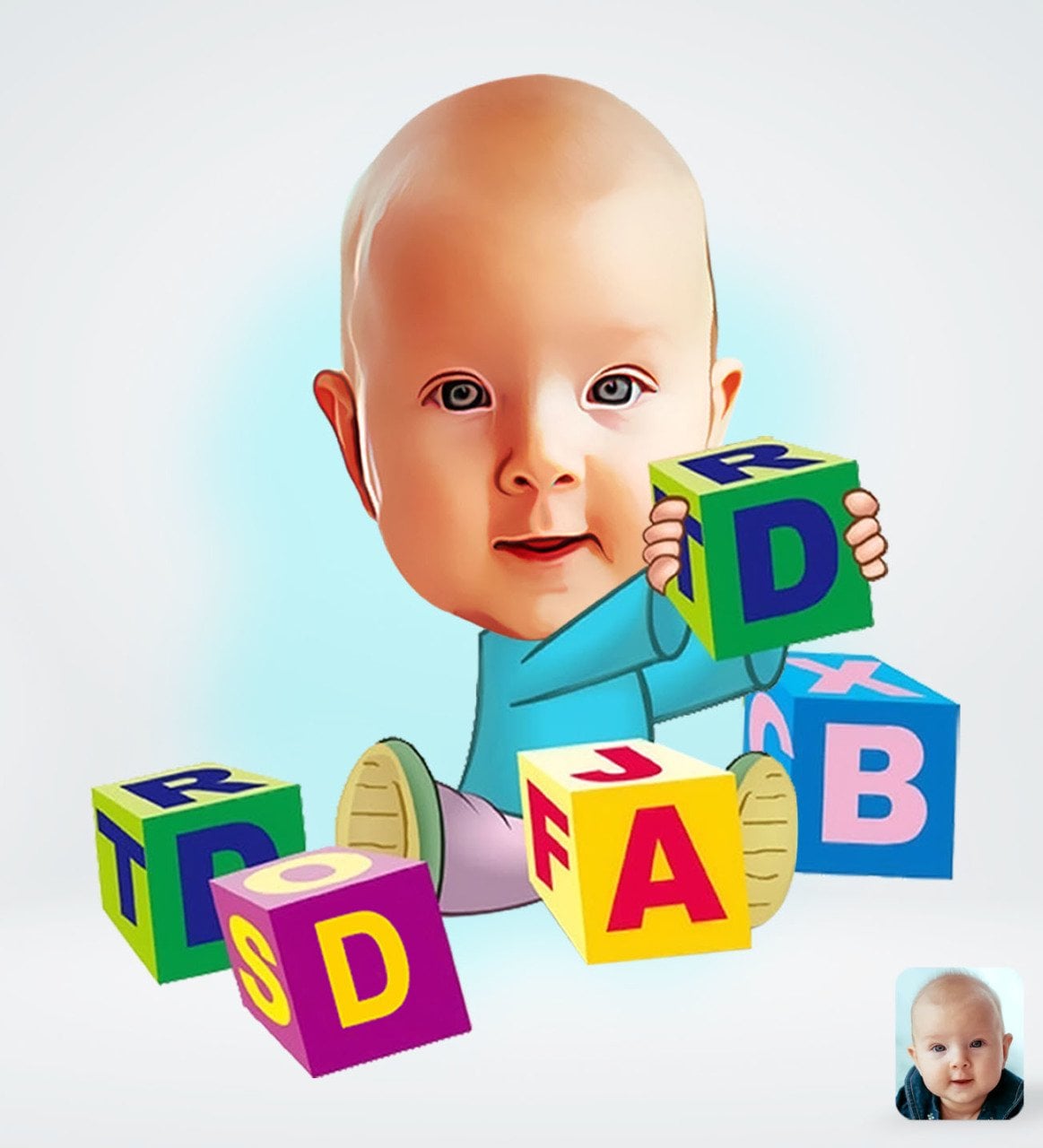 Kişiye Özel Bebek Tasarımlı Dijital Karikatür-5