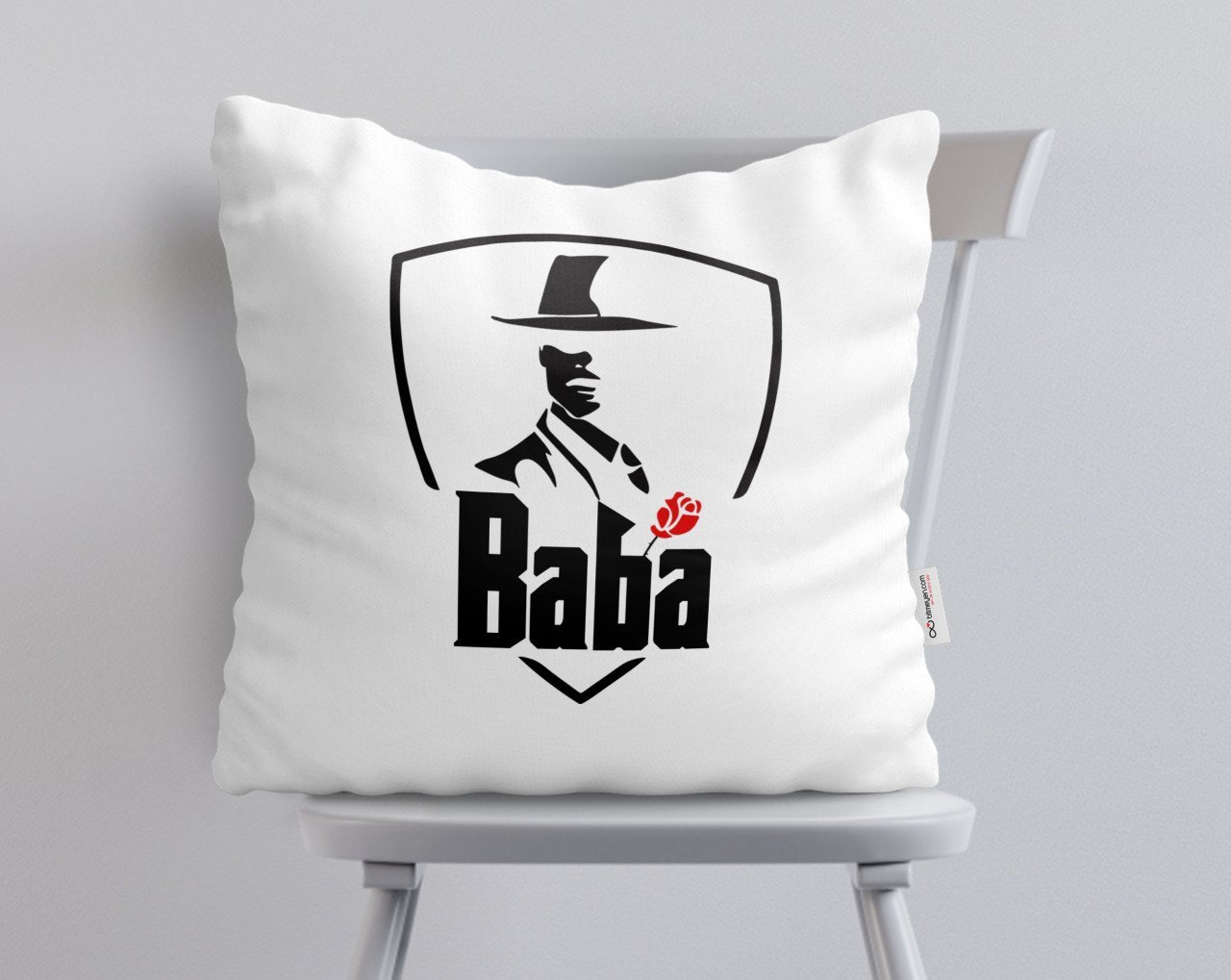 BK Home Godfather Baba Tasarımlı Beyaz Yastık-15