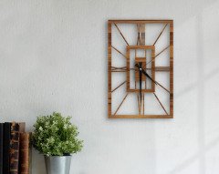 BK Home Dekoratif 45cm Ahşap Duvar Saati-32