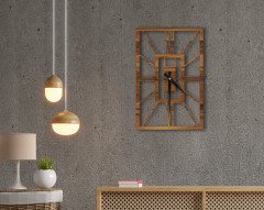 BK Home Dekoratif 45cm Ahşap Duvar Saati-32