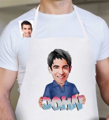 Personalized Name Male Caricature Kitchen Apron