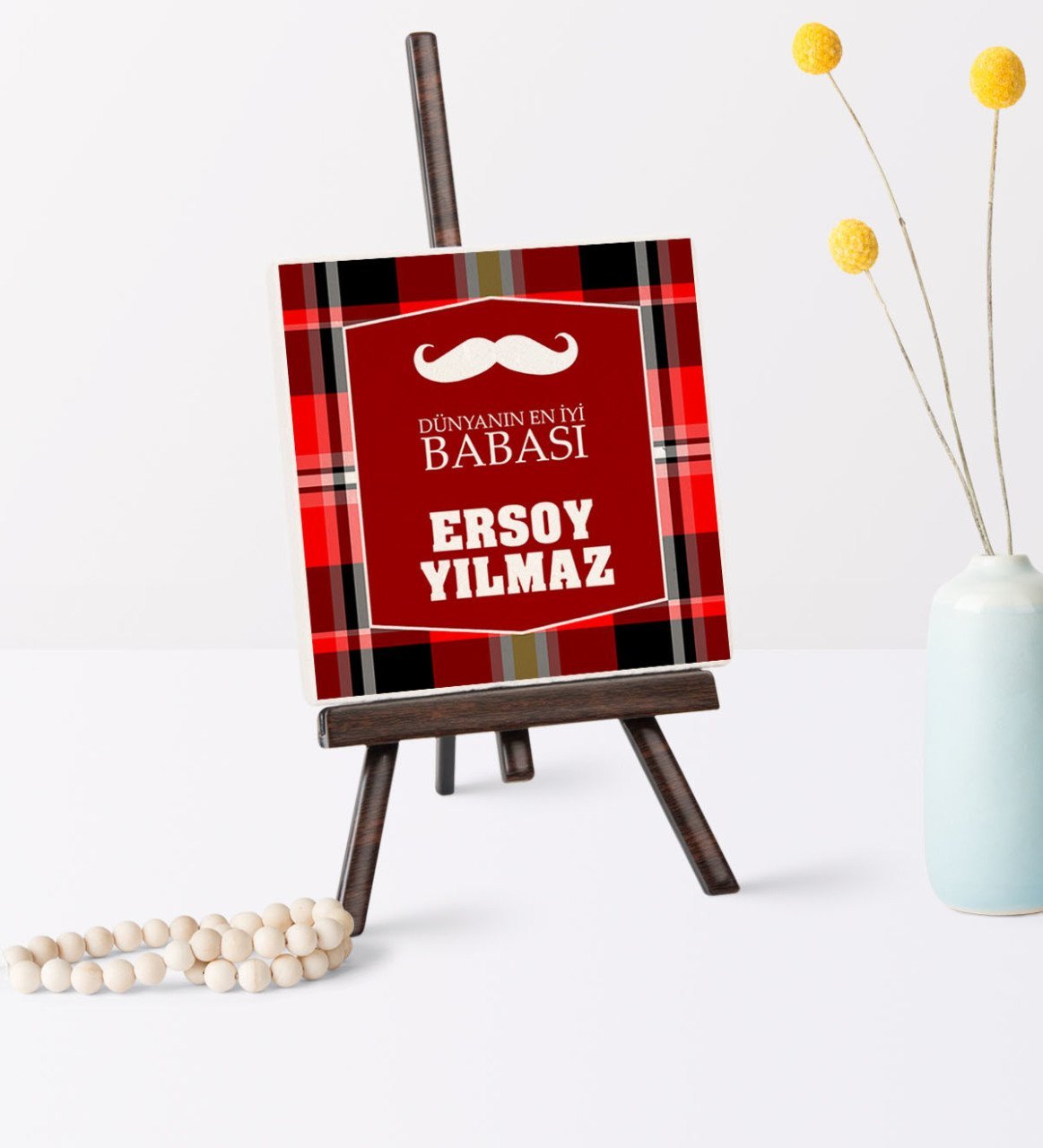 Babalar Gününe Özel Dünyanın En İyi Babası Şovaleli Doğal Taş - 6