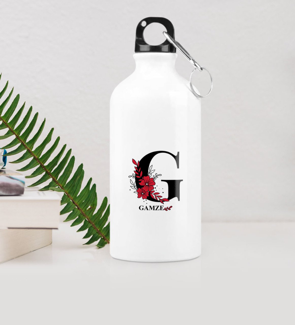 Kişiye Özel G Baş Harf ve İsimli Metal Suluk (500 ml.)