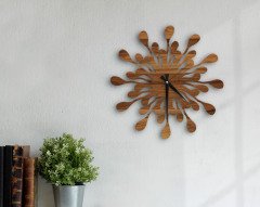 BK Home Dekoratif 45cm Ahşap Duvar Saati-35