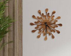 BK Home Dekoratif 45cm Ahşap Duvar Saati-35