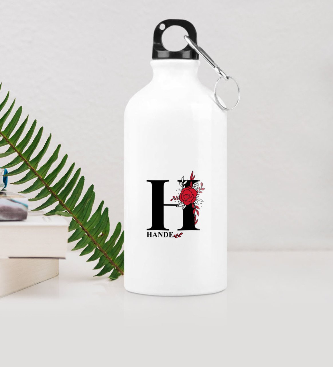 Kişiye Özel H Baş Harf ve İsimli Metal Suluk (500 ml.)