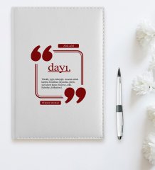 BK Gift Kişiye Özel Dayı 2023 Beyaz Deri Ajanda  4