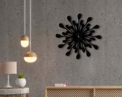BK Home Dekoratif 45cm Ahşap Duvar Saati-36