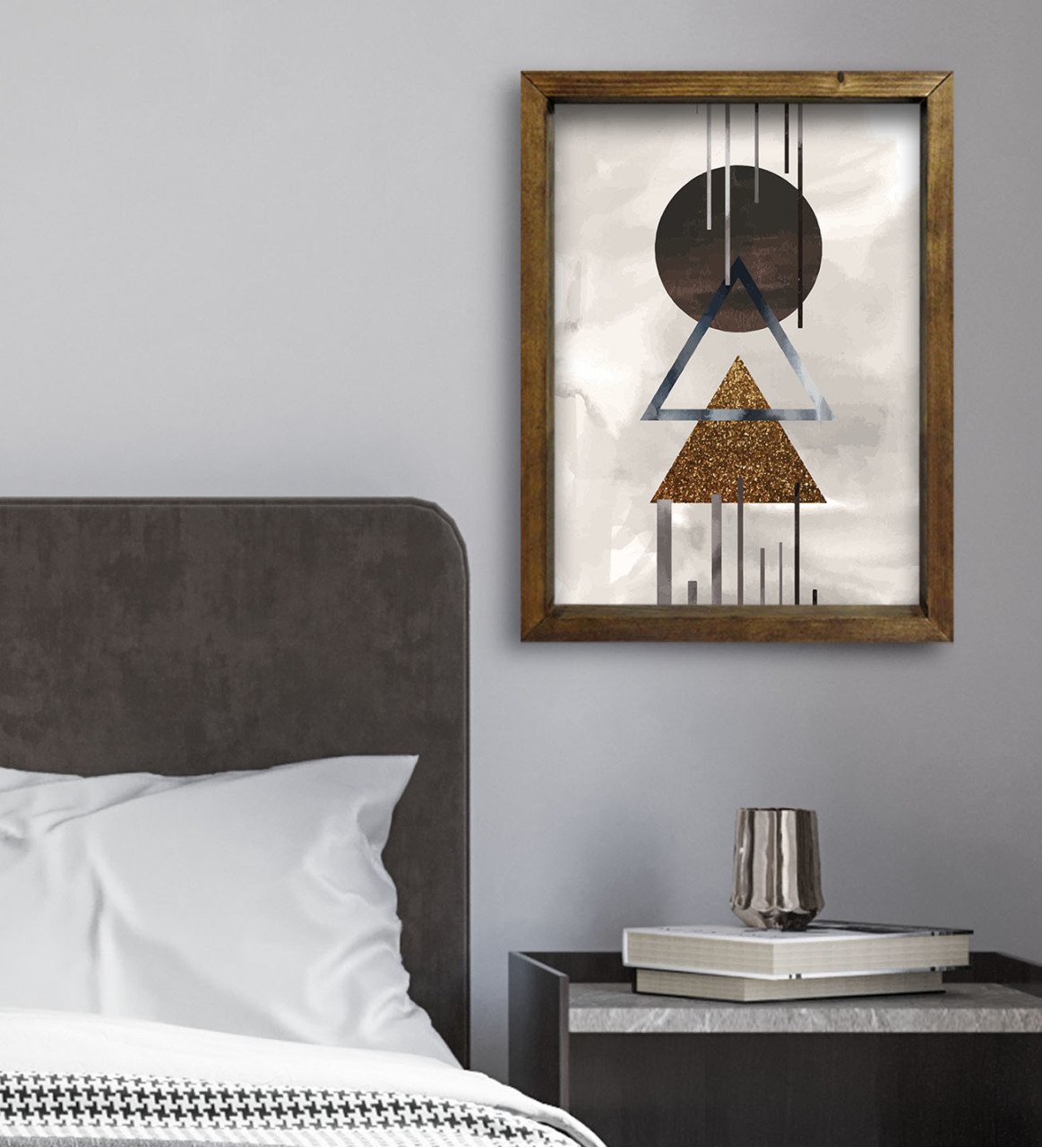 BK Gift Yatak Odası Konseptli Doğal Masif Ahşap Çerçeveli Tablo 45x65cm-70