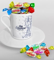 Kişiye Özel Sınıf Öğretmeni Türk Kahvesi Fincanı ve Haribo Şeker Hediye Seti-15