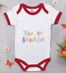 BK Kids You Are Beautiful Tasarımlı Kırmızı Bebek Body Zıbın-1