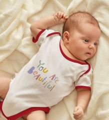 BK Kids You Are Beautiful Tasarımlı Kırmızı Bebek Body Zıbın-1