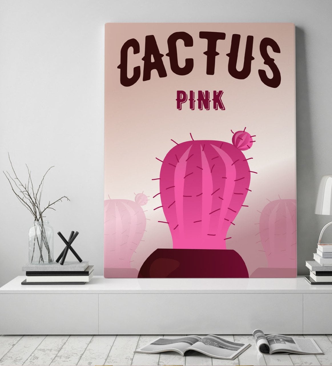 BK Gift Kaktüs Tasarımlı Kanvas Tablo 50x70cm-21