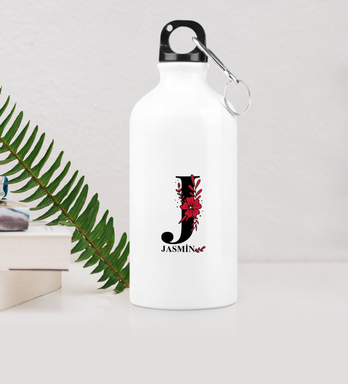 Kişiye Özel J Baş Harf ve İsimli Metal Suluk (500 ml.)