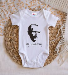 BK Kids Atatürk Temalı Beyaz Bebek Body Zıbın-23