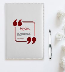 BK Gift Kişiye Özel Teyze 2023 Beyaz Deri Ajanda  3