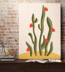 BK Gift Kaktüs Tasarımlı Kanvas Tablo 70x100cm-22