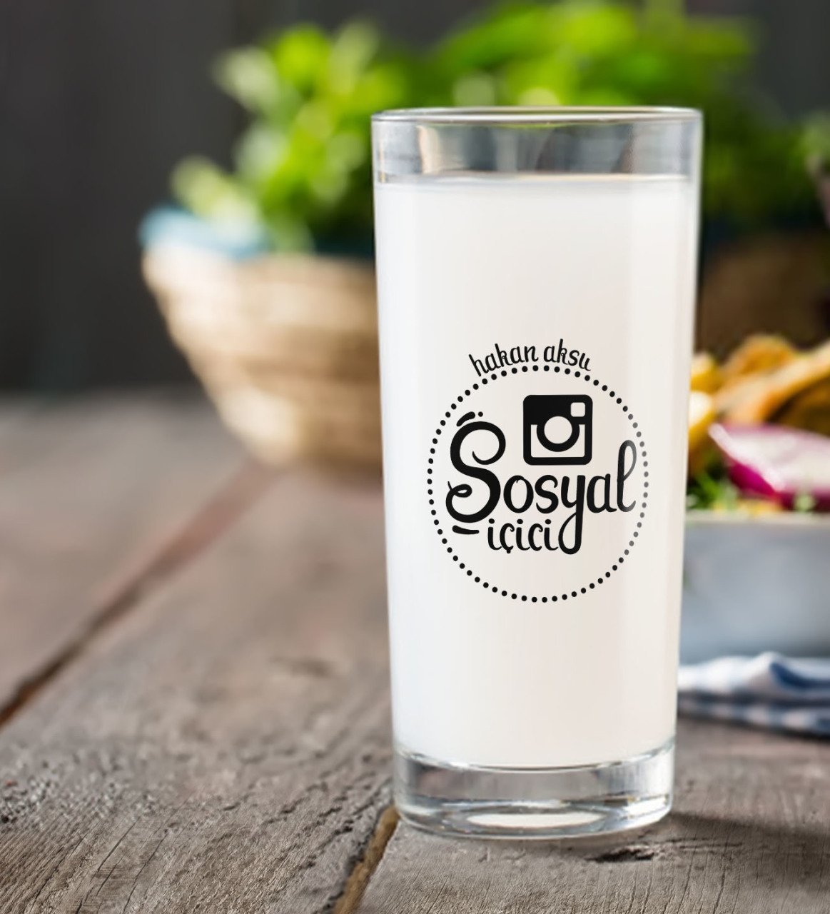 Kişiye Özel Renkli Baskılı Sosyal İçici Rakı Bardağı-4