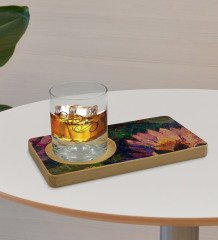 Kişiye Özel Modern Art Tasarımlı Doğal Ahşap Tabaklı Viski Bardağı Sunum Seti Model 21