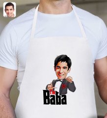 Kişiye Özel Godfather Baba Karikatürlü Beyaz Mutfak Önlüğü-7
