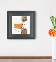 BK Gift Line Art Tasarımlı Ahşap Çerçeveli Taş Duvar Dekoru-2