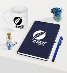 Kişiye Özel Avukat Temalı Lacivert Defter Kalem Kupa Seti - 12