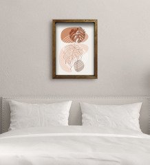 BK Gift Yatak Odası Konseptli Doğal Masif Ahşap Çerçeveli Tablo 45x65cm-76