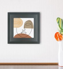 BK Gift Line Art Tasarımlı Ahşap Çerçeveli Taş Duvar Dekoru-3