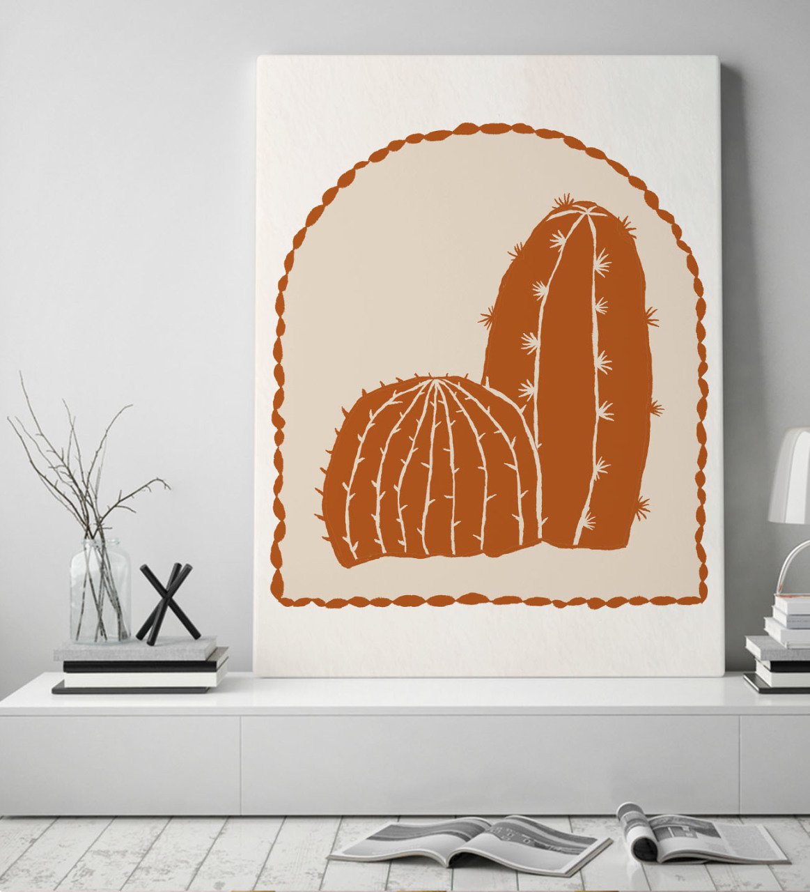 BK Gift Kaktüs Tasarımlı Kanvas Tablo 50x70cm-23